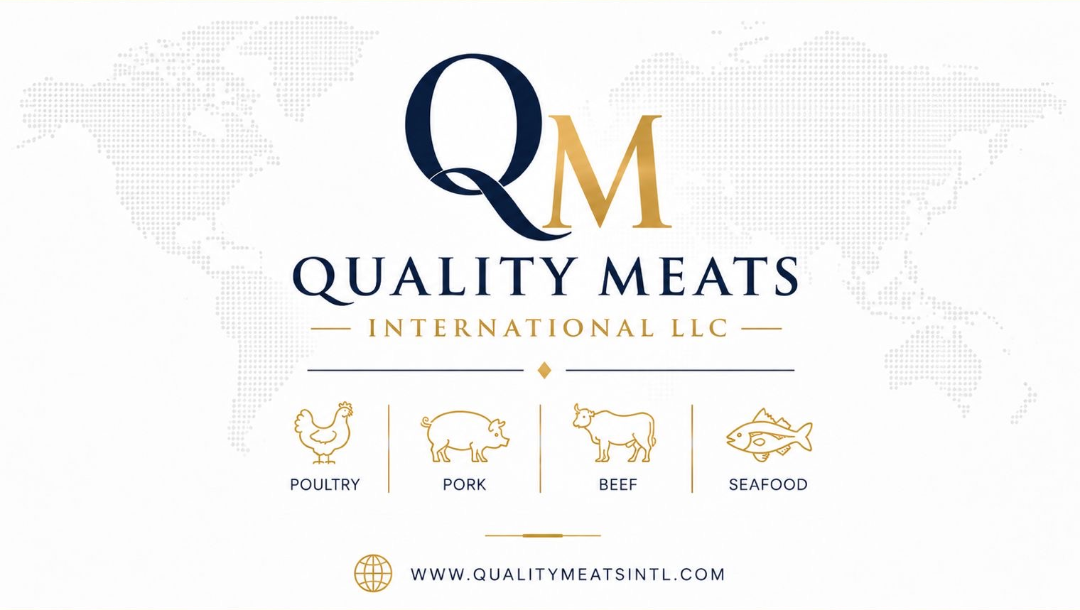 Quality Meats International LLC logo — poultry, pork, beef, seafood
