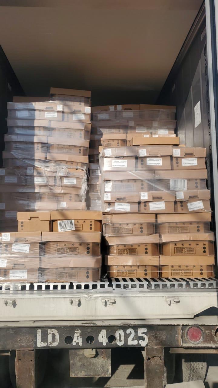Quality Foods S.A. container loaded with product