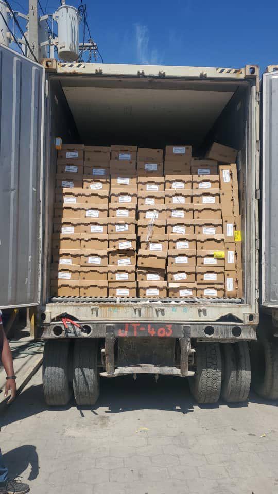 Quality Foods S.A. container loaded with product